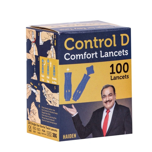 Control D Comfort Lancets 100 Sterile Comfort Lancets (Only Lancets)