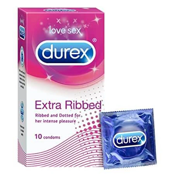 Condoms Durex Extra Ribbed Dotted Condoms (10Condoms)