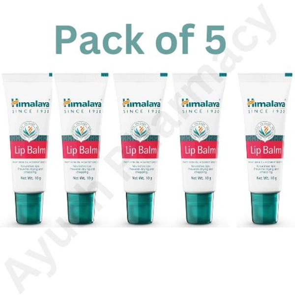 Himalaya Nutravedics India Pvt Ltd Himalaya Lip Balm (10gm) (Pack of 5)