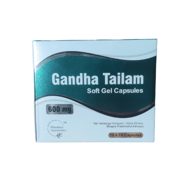 Himalaya Nutravedics India Pvt Ltd Himalaya Nutravedics Gandha Tailam Soft Gel Capsules 600mg (100Caps)