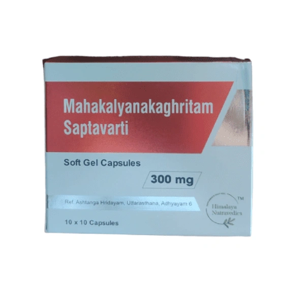 Himalaya Nutravedics India Pvt Ltd Himalaya Nutravedics Mahakalyanaka Ghritam saptavarti Soft Gel Capsules 300mg (100Caps)