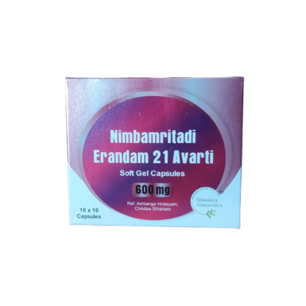 Himalaya Nutravedics India Pvt Ltd Himalaya Nutravedics Nimbamritadi Erandam 21 avarti Soft Gel Capsules 600mg (100Caps)