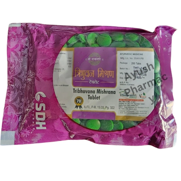 Dhanwantri Shree Dhanwantri Herbals Tribhuvan Mishran - Refill Pouch (200Tablets)