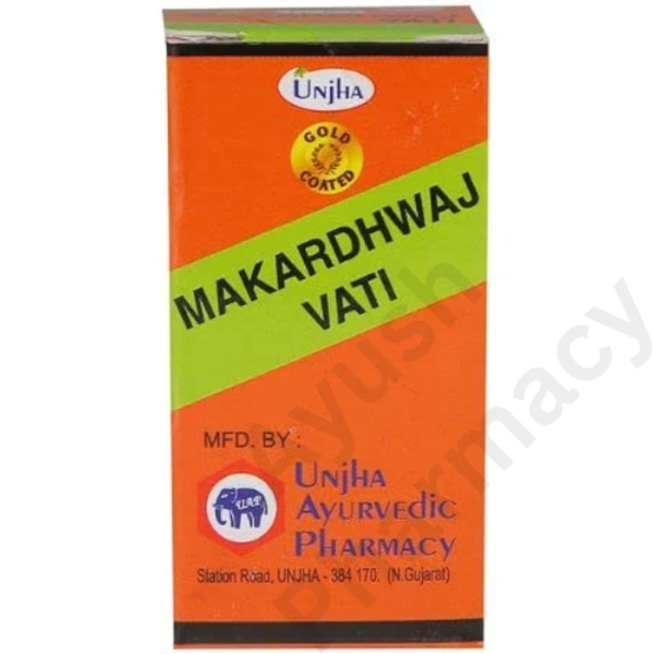Unjha Ayurvedic Pharmacy Unjha Makardhwaj Vati (Gold Coated) (30tab)