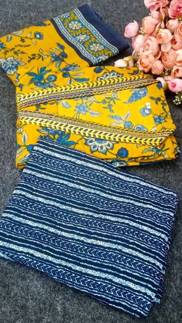 99 Fashion Bazaar Mustard Chanderi Suite Set In Printed With Dupatta - Pear, XXL