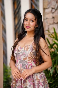 DESIHOOR Women's Floral Printed Tiered Maxi Gown Dress - Tahuna Sands, S