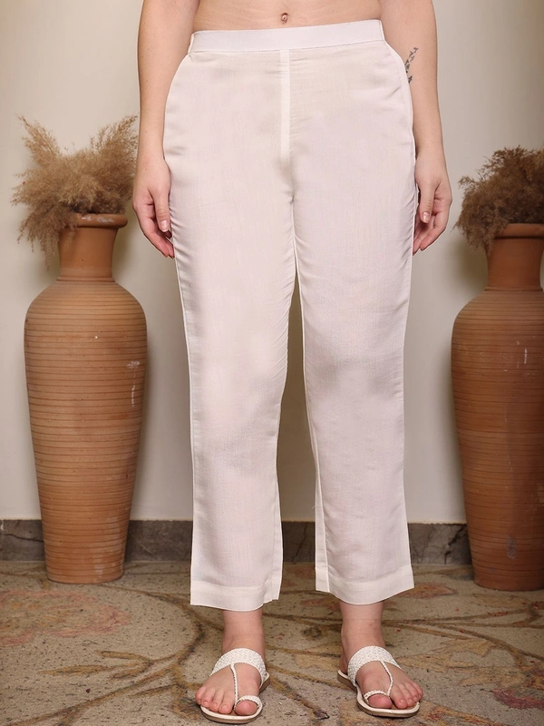 DESIHOOR Women's Embroidered Chanderi Silk Kurta with Pant & Dupatta Set - Twilight, XL