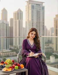 DESIHOOR Women’s Purple Anarkali Kurta Set with Chanderi Bandhani Dupatta & Embroidered - Clairvoyant, S