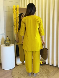 DESI HOOR Women’s Orange Embroidered Co-Oder Set - Corn, XL