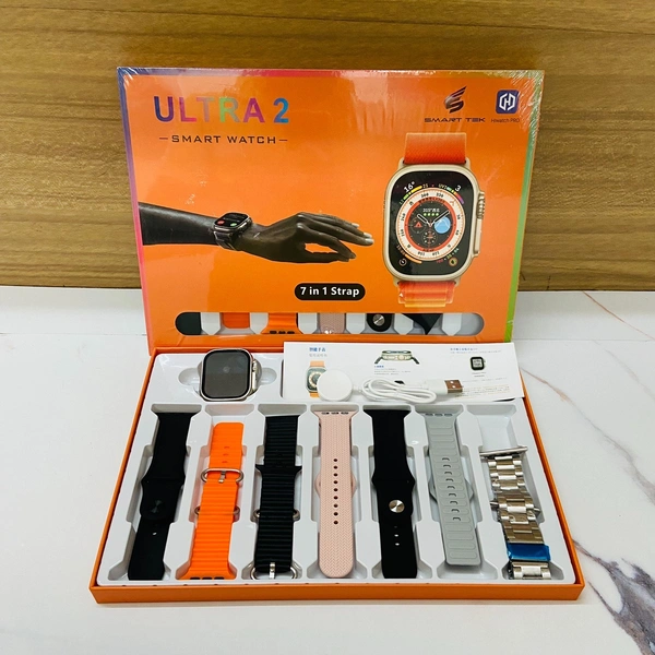  New 7in1 Ultra 2.1 Inch Large Screen Smart Watch with 7 Diamond and Bt Monitoring Wireless Charging