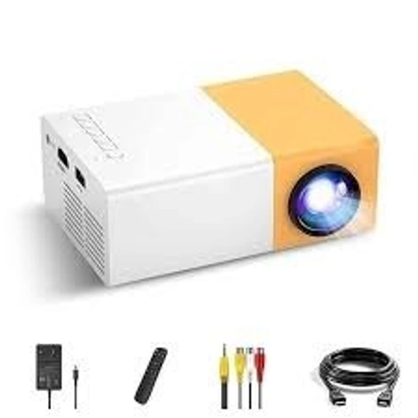3D Mini Full HD Film Projector For Home Theatres (600 lm / Remote Controller) Portable Projector (Yellow)