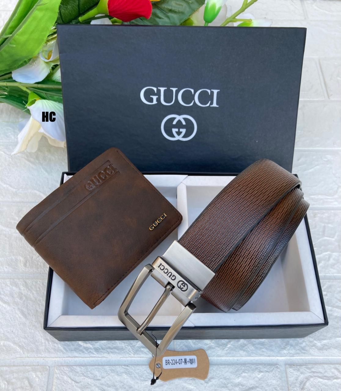 gucci belt and wallet set