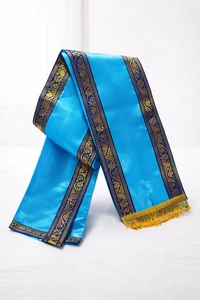 Blue Benarasi Silk With Blue & Golden Border Uttorio
