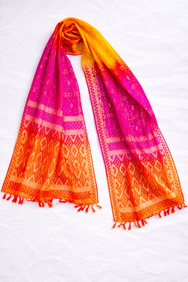 Silk Bandhani Dupatta / Uttorio (Multicolor)