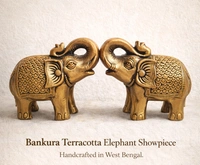 Bankura Terracotta Pair Of Elephant Showpiece
