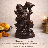 Bankura Terracotta Hanuman Carrying The Sanjeevani Mountain Showpiece