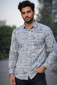 Confident Style In Tribal Print Shirt