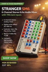 Stranger Sm6 6-Channel Stereo Echo Audio Mixer (Analog)