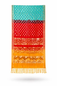 Silk Bandhani Dupatta / Uttorio (Multicolor)