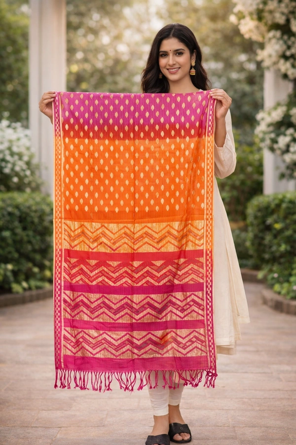 Silk Bandhani Dupatta / Uttorio (Multicolor)