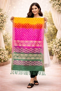 Silk Bandhani Dupatta / Uttorio (Multicolor)