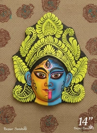 Authentic Handcrafted Purulia Chhau Mask - Goddess Durga & Kali Dual Avatar (Ardhangini)