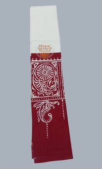 Shantiniketan Prakriti Dhara Batik Uttario (White & Maroon)
