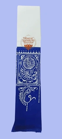 Shantiniketan Prakriti Dhara Batik Uttario (White & Blue)