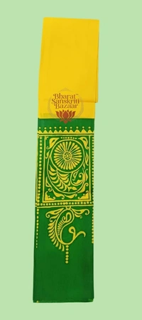Shantiniketan Prakriti Dhara Batik Uttario (Yellow & Green)