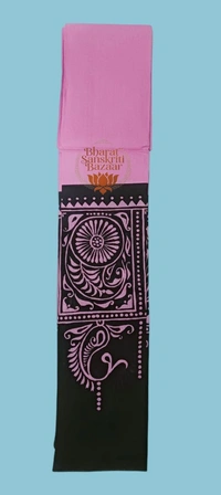 Shantiniketan Prakriti Dhara Batik Uttario (Pink & Black)