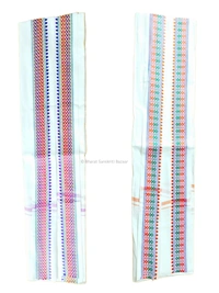 Multi colored Pure Cotton Uttorio with Designed Border (Pack of 10)