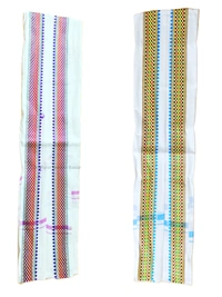 Multi colored Pure Cotton Uttorio with Designed Border (Pack of 10)