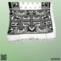 WHITE AND BLACK SWARALIPI PURE KHADI COTTON SAREE