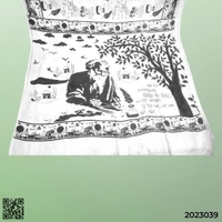 RABINDRA NATH TAGORE PRINTED PURE KHADI COTTON SAREE