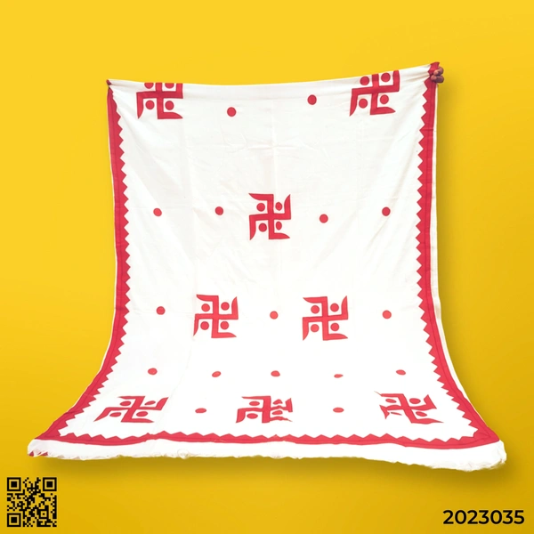 Women's Cotton Khesh Applique Work sarees Swastik Design