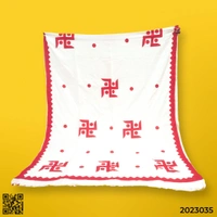 Women's Cotton Khesh Applique Work Sarees with Swastik Design
