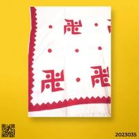 Women's Cotton Khesh Applique Work sarees Swastik Design