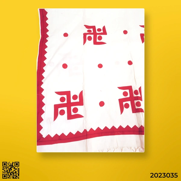 Women's Cotton Khesh Applique Work sarees Swastik Design