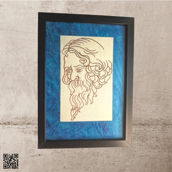 Rabindra Nath Tagore photo frame copper wire art wall hanging - 35cm*26cm