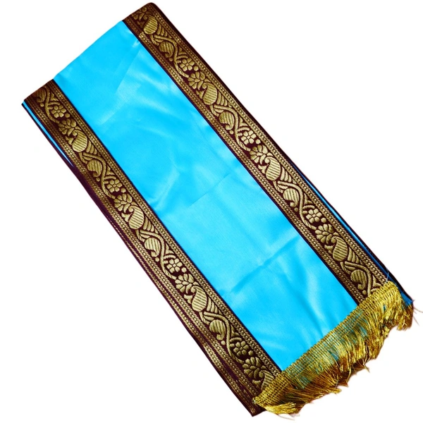 Blue Benarasi Silk With Golden Border Uttorio