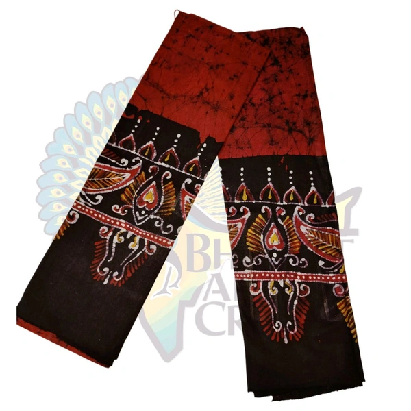 Red & Black Batik Printed Pure Cotton Uttorio