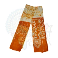 Off White & Orange Batik Printed Pure Cotton Uttorio