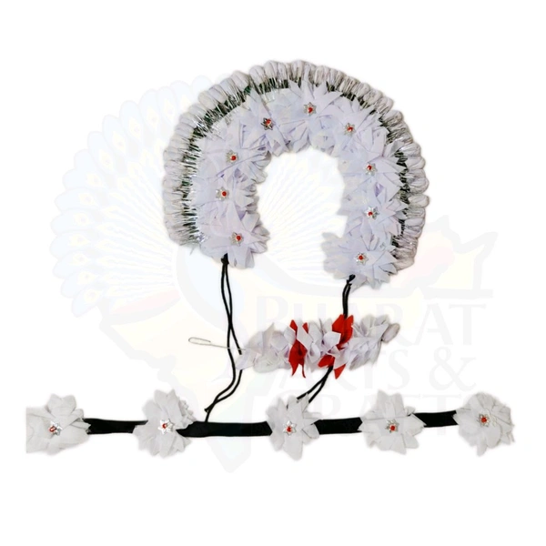 Odissi Dance Artificial Flower Hair (Mukut) Accessory for Women (Cloth)