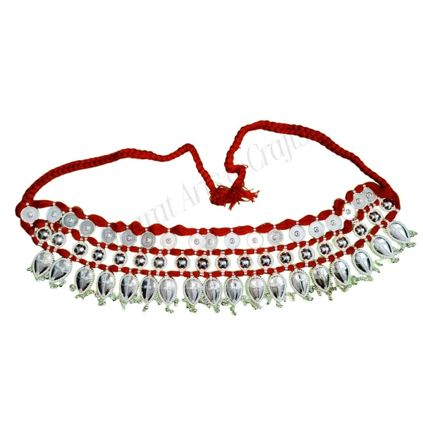 Kamar Patti (waist belt) for Odissi Dance (White Metal) - Hip Chain for Classical Performances