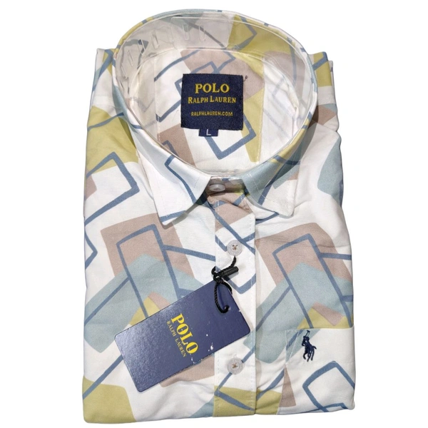 Premium Quality Cotton Laffer Print Shirts For Men - M