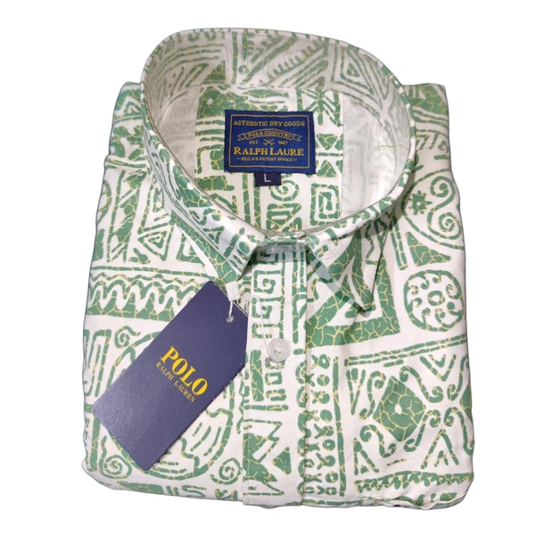 MULTI-COLOUR FLORAL LINEN SHIRT - L