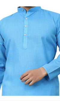 PLAIN BLUE KURTA FOR MEN - XL