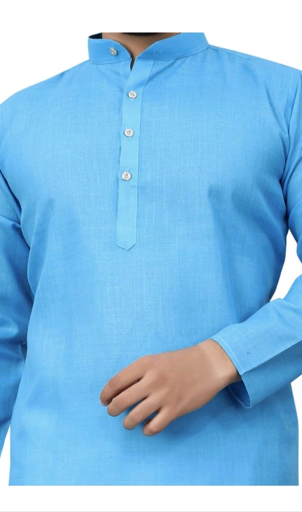 PLAIN BLUE KURTA FOR MEN