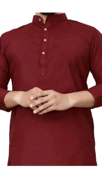 PLAIN MAROON KURTA FOR MEN - M
