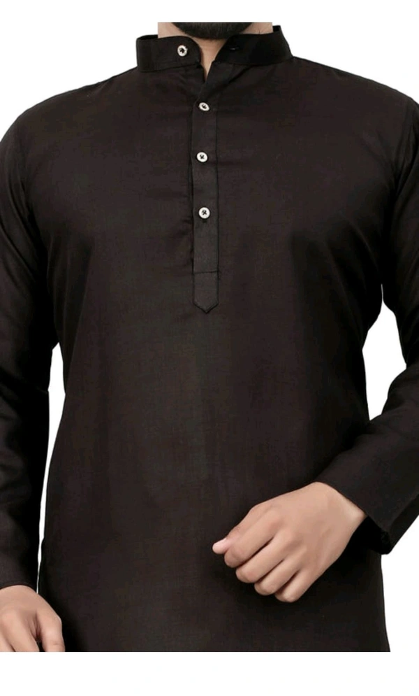PLAIN BLACK KURTA FOR MEN